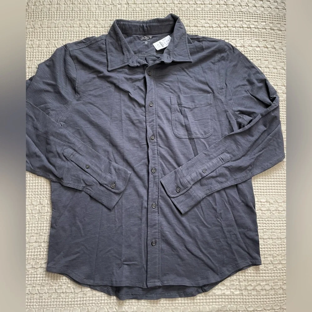 NWT Men’s J.Crew Slub Knit‎ Button Down Shirt XL
